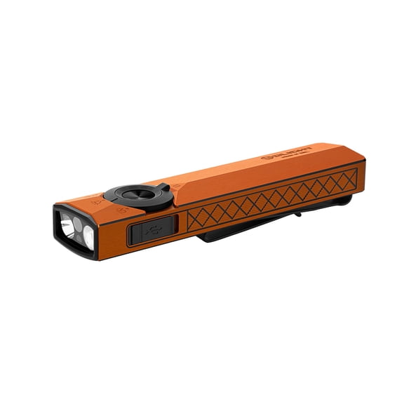 Olight ArkPro Ultra 1700 Lumen Rechargeable EDC Flashlight with UV Light & Green Laser (Amber Orange)