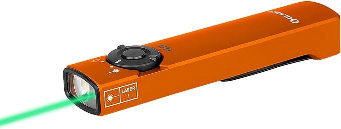 Olight Arkfeld EDC Flat Flashlight, 1000 Lumens LED Light with Green Beam, Rechargeable Battery, Orange