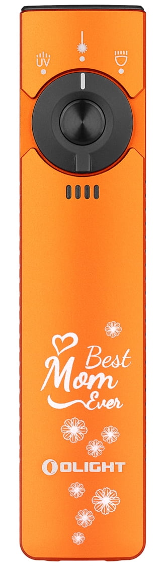Olight Arkfeld Pro Orange Best Mom CW Flat EDC Flashlight, LED/UV/Laser, 1300 Lumesn