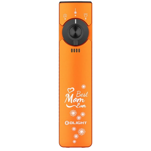 Olight Arkfeld Pro Orange Best Mom CW Flat EDC Flashlight, LED/UV/Laser, 1300 Lumesn