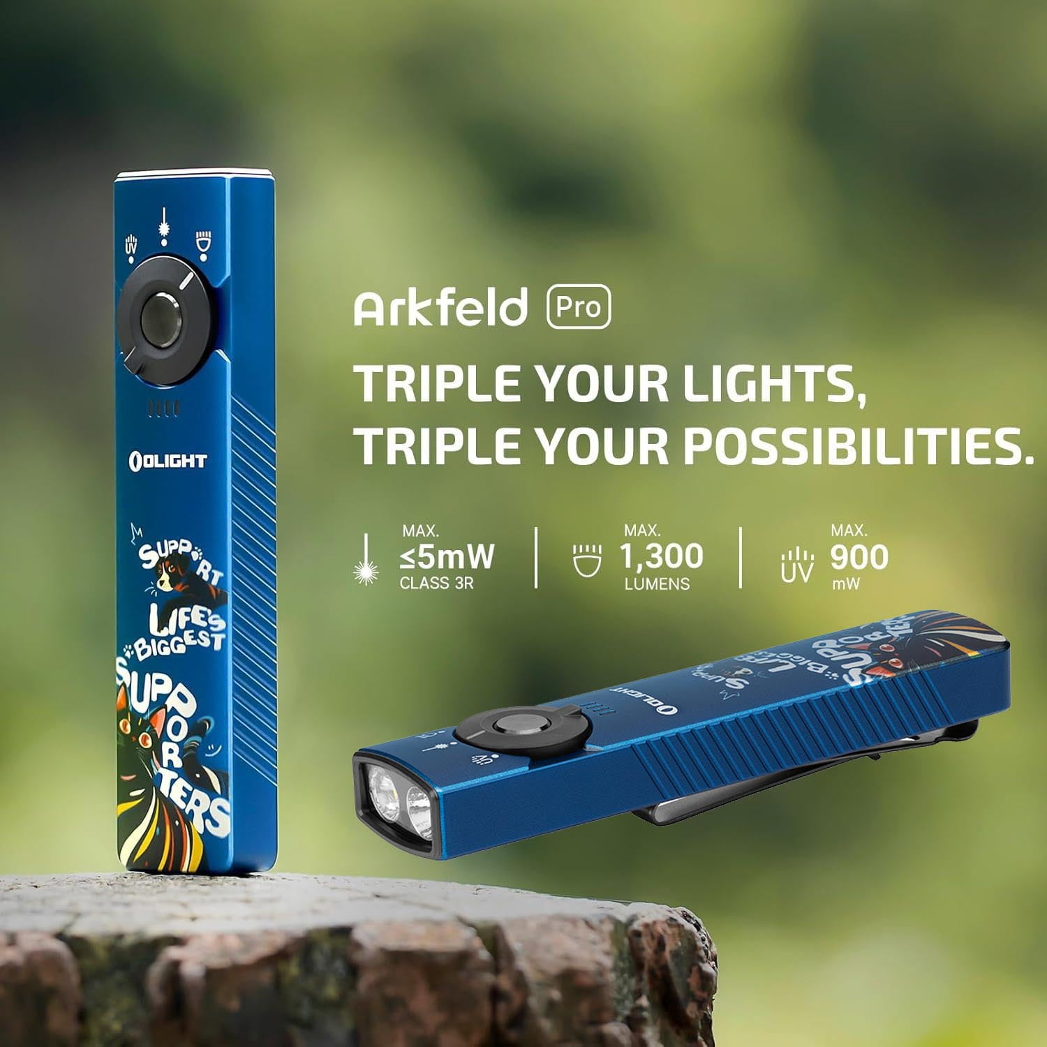 OLIGHT Arkfeld Pro Flat Rechargeable EDC Flashlight with 1300