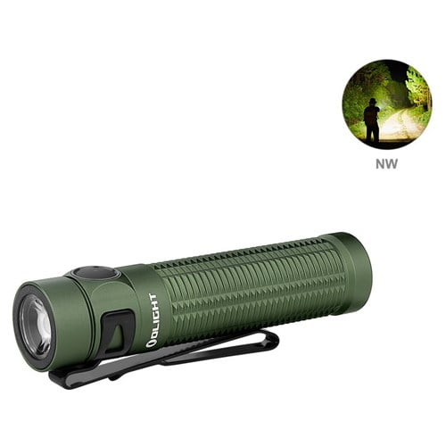 baton 3 pro 1500 lumens rechargeable flashlight Olight Baton 3 Pro OD Green Rechargeable Flashlight, 1500 Lumens, Neutral  White