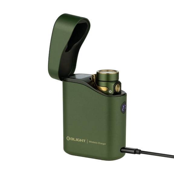 OLIGHT Baton 4 Premium Edition EDC Flashlights 1300 Lumens with Type-C Charging Box, Powered by Rechargeable Battery, Small Bright Light IPX8 Waterproof for Emergencies, Outdoors (OD Green)