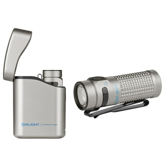 Olight Baton 4 Premium Ti Rechargeable 1300 Lumens Flashlight w/Charging Case, 170 Meters