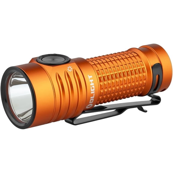 OLIGHT Baton Turbo EDC Rechargeable Handheld Flashlight, 1000 Lumens Compact LED and 510 Meters Long Throw Powerful Light, with Two-Way Clip and Landyard for Camping, Home Use (Orange)