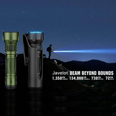 Olight Javelot Long Range Outdoor Flashlight w/Holster, 1350 Lumens, Matte Black
