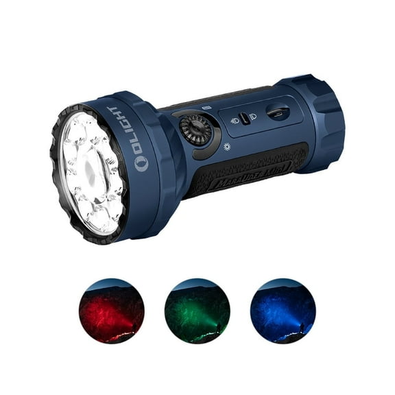 OLIGHT Marauder Mini 7,000 Lumens Bright Flashlight with 600 Meters Beam Distance, Powerful RGB Lights, Magnetic Rechargeable for Outdoors Work, Hunting, and Searching(Midnight Blue)
