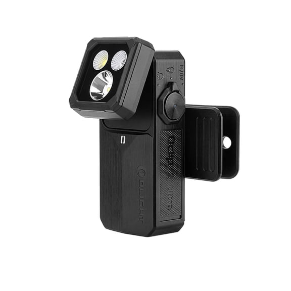Olight Oclip 2 Ultra Flashlight, UV/Floodlight/Red/Spotlight, 580Lumens (Onyx Black)