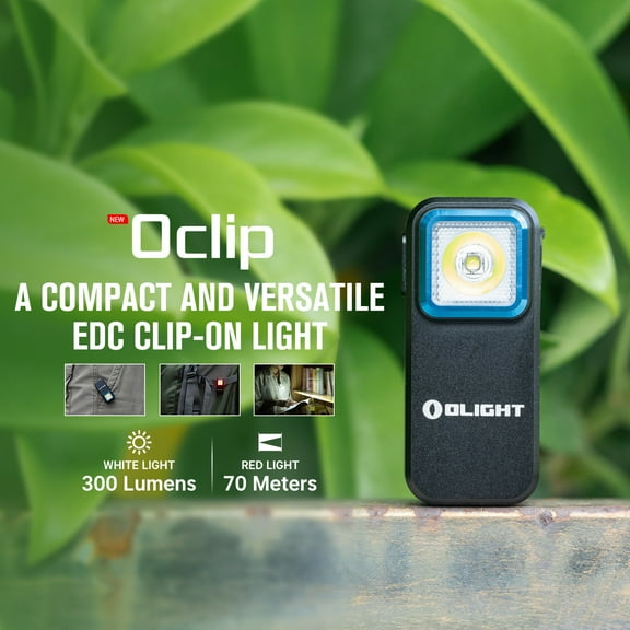 OLIGHT Oclip Rechargeable EDC Flashlight 300 Lumens Dual Sources Compact Pocket Clip Light, Convenient USB C Charging, Magnetic Flash Lights for Working, Cycling, Emergency, Signaling Tool(Black)