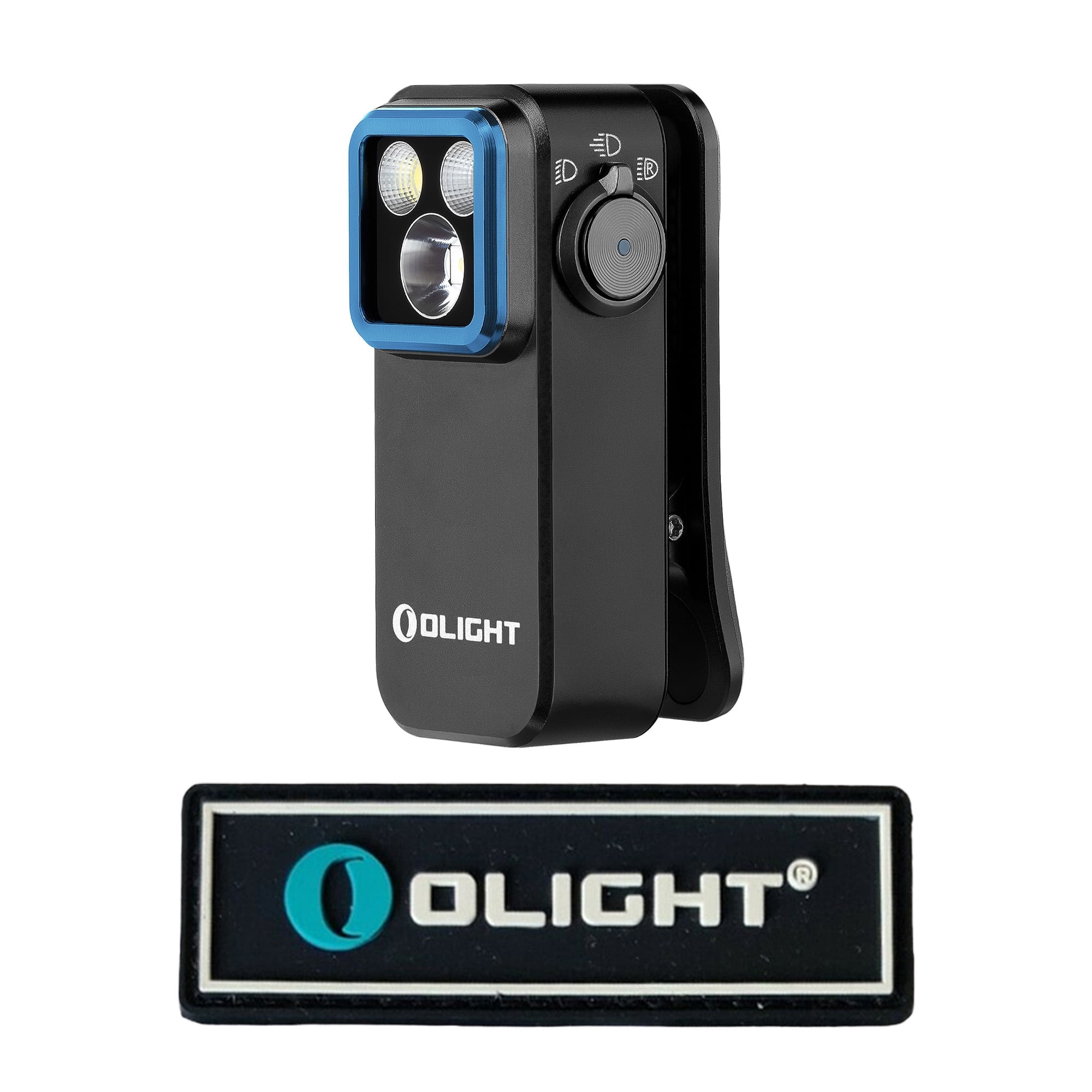 Olight Oclip Pro 500 Lumen USB-C Rechargeable Clip-On Flashlight + Olight Patch