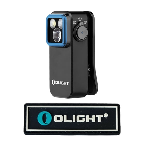 Olight Oclip Pro 500 Lumen USB-C Rechargeable Clip-On Flashlight + Olight Patch