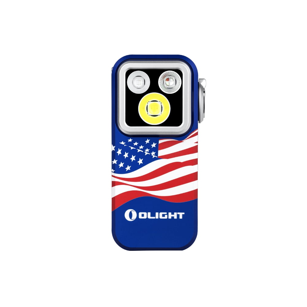 Olight Oclip Pro S Multifunctional EDC Clip Light, 600 Lu White, UV, RGB (Stars & Stripes Edition)