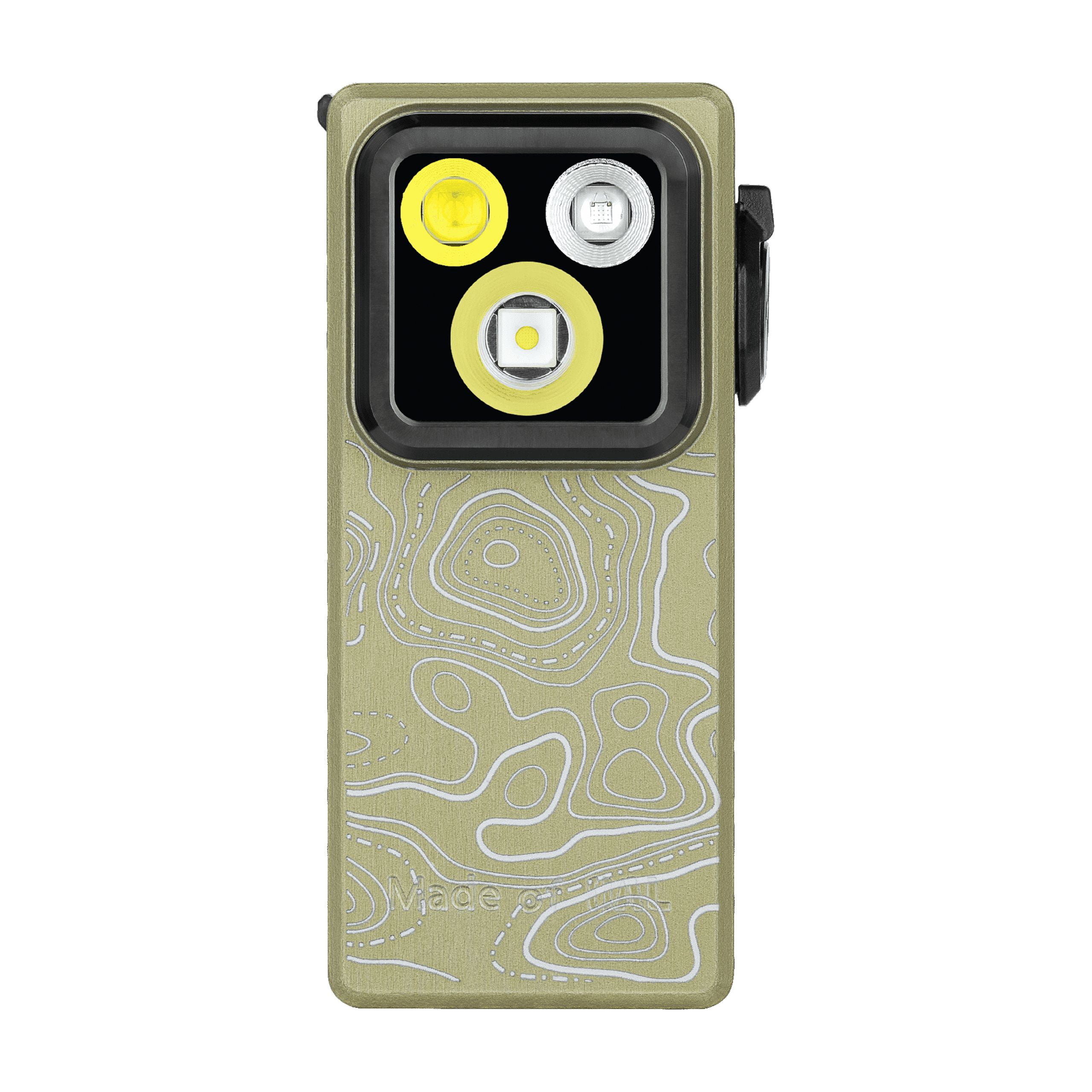 Olight Oclip Ultra Olive Topo Clip on light, Flood, Spot, & UV Modes, 500 Lumens