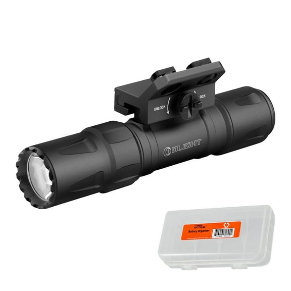 Olight Odin S 1500 Lumen Rechargeable Flashlight (Black) for ModularLock + LumenTac Organizer