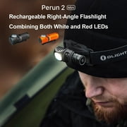 OLIGHT Perun 2 Mini Headlamp 1100 Lumens LED Head Flashlight, Rechargeable Headlight with Red Light Option, Great for Working, Hiking, Camping and Climbing (Black Cool White: 5700~6700K)