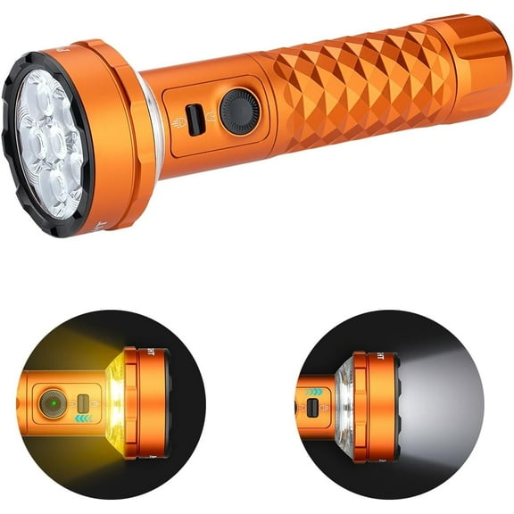 Olight Prowess Orange Flashlight/Cozy Lamp, 5000 Lumens, Forward & Reverse Lights