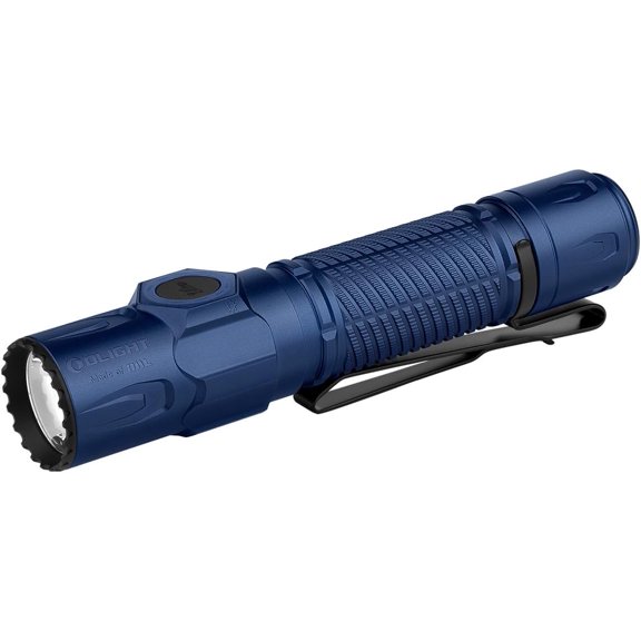 OLIGHT Warrior Ultra 2500 Lumens Tactical Flashlight, Compact Dual Switches Rechargeable Bright Light with Proximity Sensor, Suitable for Emergency, Outdoor, Hunting, Searching (Navy Blue)
