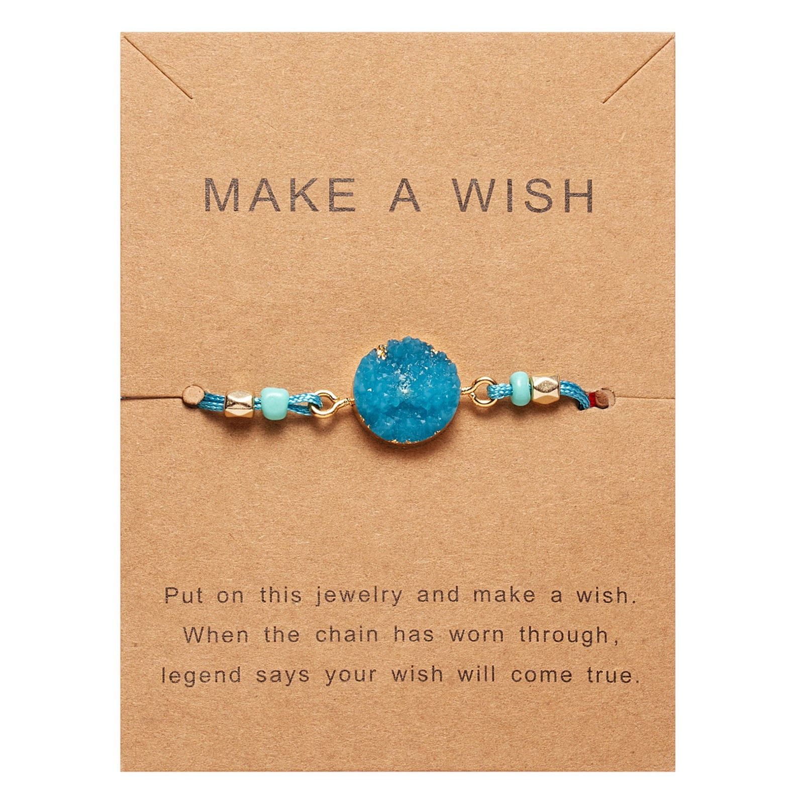 2-Piece Resin Moon & Stone Bracelet Set - Hand Woven Stretch String Adjustable Friendship Bracelets For Couples With Wish Card