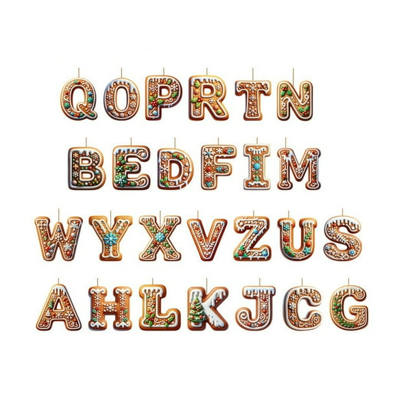 Olilia 26 Pieces Christmas Stocking Tags Letter Personalized Tags Farmhouse Name Hanging Tags Christmas Stocking Cutout Tag for Christmas Rustic Decor (Acrylic)