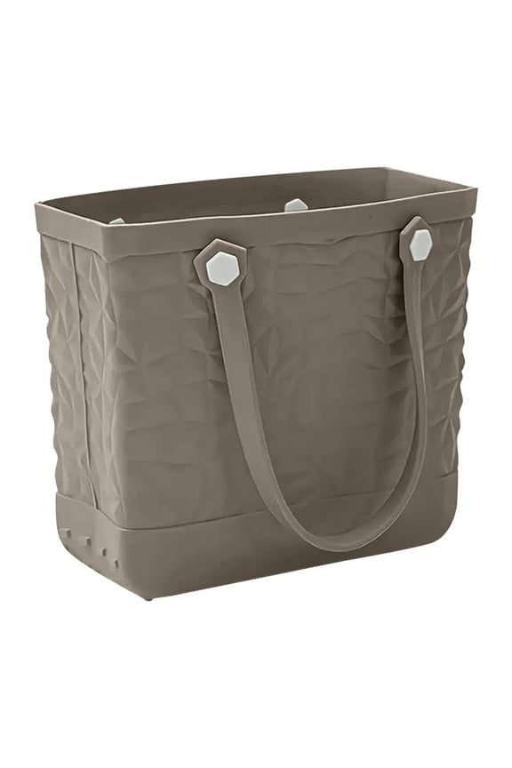 Beach Bag Rubber Tote | Waterproof Extra-Large Tote Bag for Beach, Pool Boat, Groceries, Sports | Getaway Bag Collection | Brown Medium