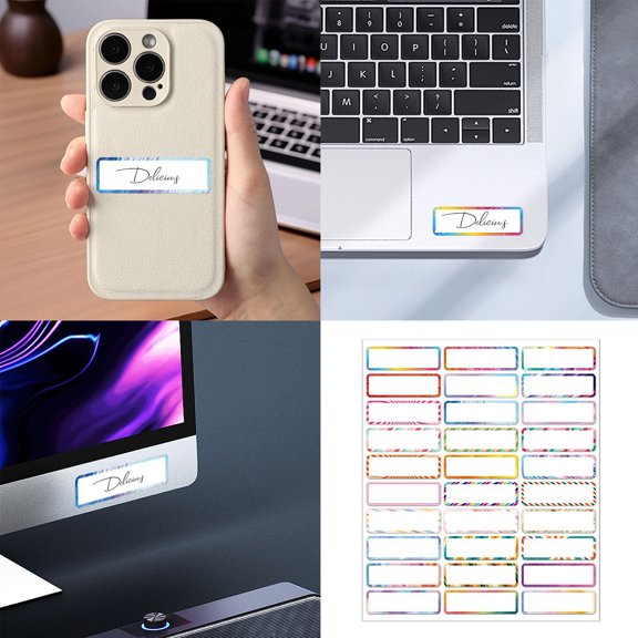 Olilia Colorful Waterproof Name Stickers, Handwritten Labels, Suitable for Cups, Bags, Office And School Document Organization.