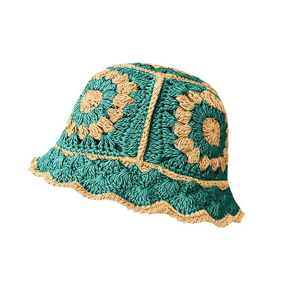 Olilia Crochet Bucket Hat for Women Knit Handmade Foldable Floppy Beach Hat Fashion Cute Comfy and Casual