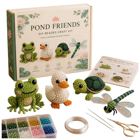 Olilia Cute Animal Beading Kit,3D Bead Animal Making Kit,Includes Colored Beads and Instructions,Handmade Art Craft Set,Creative Diy Projects.