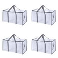 thumbnail image 1 of Olilia Heavy Duty Moving Bags or Storage Bags – Clear Storage Bins with Lids, Large Moving Boxes with Backpack Straps & Zippers – Packing Bags & Moving Supplies for College Dorm, 4 Pack Clear Grey, 1 of 9