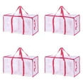 thumbnail image 1 of Olilia Heavy Duty Moving Bags or Storage Bags – Clear Storage Bins with Lids, Large Moving Boxes with Backpack Straps & Zippers – Packing Bags & Moving Supplies for College Dorm, 4 Pack Clear Pink, 1 of 9