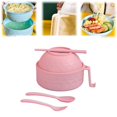 thumbnail image 1 of Olilia Microwave Ramen Bowl with Lid, 2025 New Ramen Noodles Bowl Set with Chopsticks, Spoon and Fork, Ramen Bowl Microwavable Portable Ramen Cooker, Apartment Essentials (Pink), 1 of 8