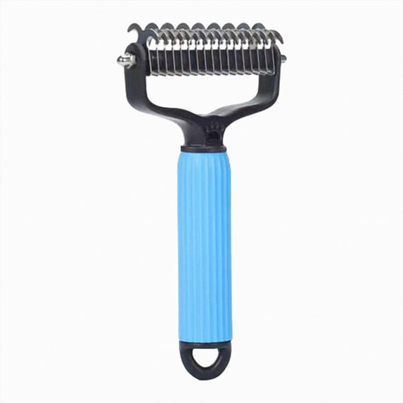 Olilia Pet Grooming Brush ,Fine-Tooth Comb, Pet Brush ,Anti-Slip Grip,Easily Detangle Tangled Fur, Suitable for Cats and Dogs (Blue, Large).