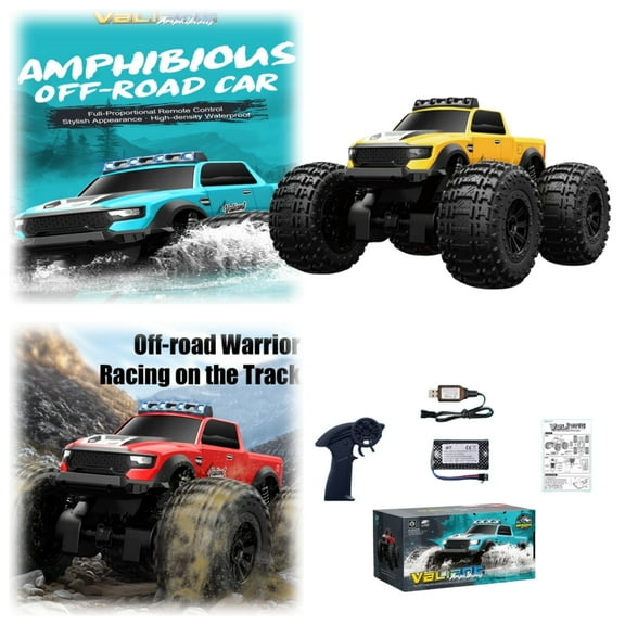 Olilia RC Cars 1/16 RTR Brushless RC Car for Adults Fast 50 mph RC Trucks All Terrain Hobby Trucks Electric Off-Road Monster Trucks 4WD Remote Control Car Waterproof Truck with Gyro(Yellow)
