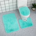 thumbnail image 1 of Olilia Shaggy Bathroom Rugs Sets 3Pcs Bath Mat for Bathroom Non-Slip Bathroom Mats Water Absorbent Bath Rug Floor Mats Soft Washable Shower Rug with U-Shaped Contour Rug Toilet Lid Cover Blue, 1 of 5