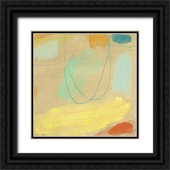 Olin, Chaz 26x26 Black Ornate Wood Framed with Double Matting Museum Art Print Titled - Scribbles II