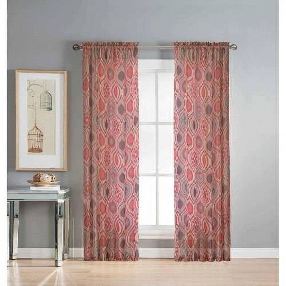 Window Elements Olivia Geometric Sheer Grommet Single Curtain Panel