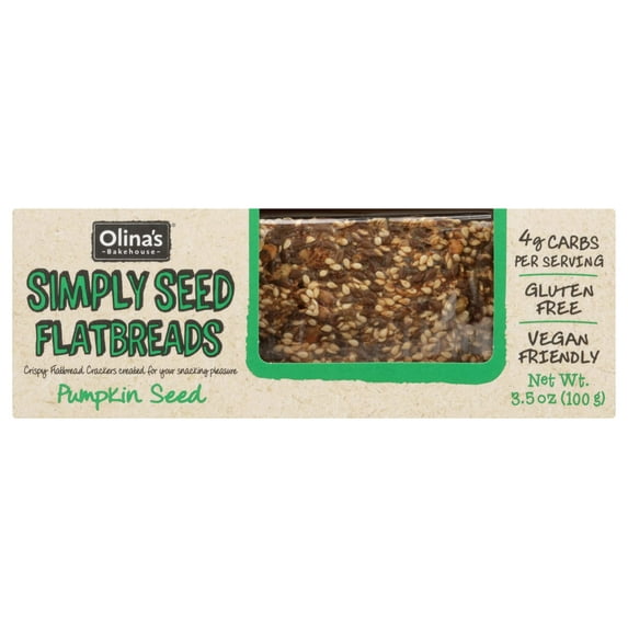 Olina's Bakehouse Pumpkin Seed Flatbreads 3.5 oz (Pack Of 10)