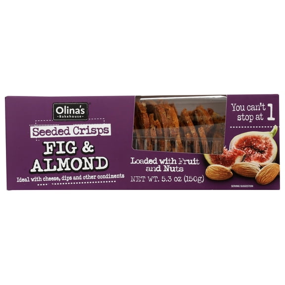 Olinas Bakehous - Nutty Fig and Almond Seeded Crisps - 5.3 Oz, Case of 12