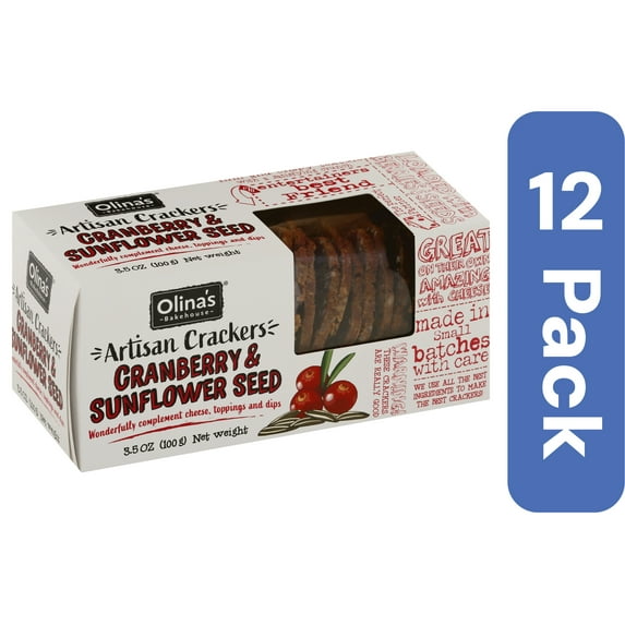 Olinas Bakehouse Seeded Cranberry & Sunflower Crisps 3.5 oz (Pack Of 12)