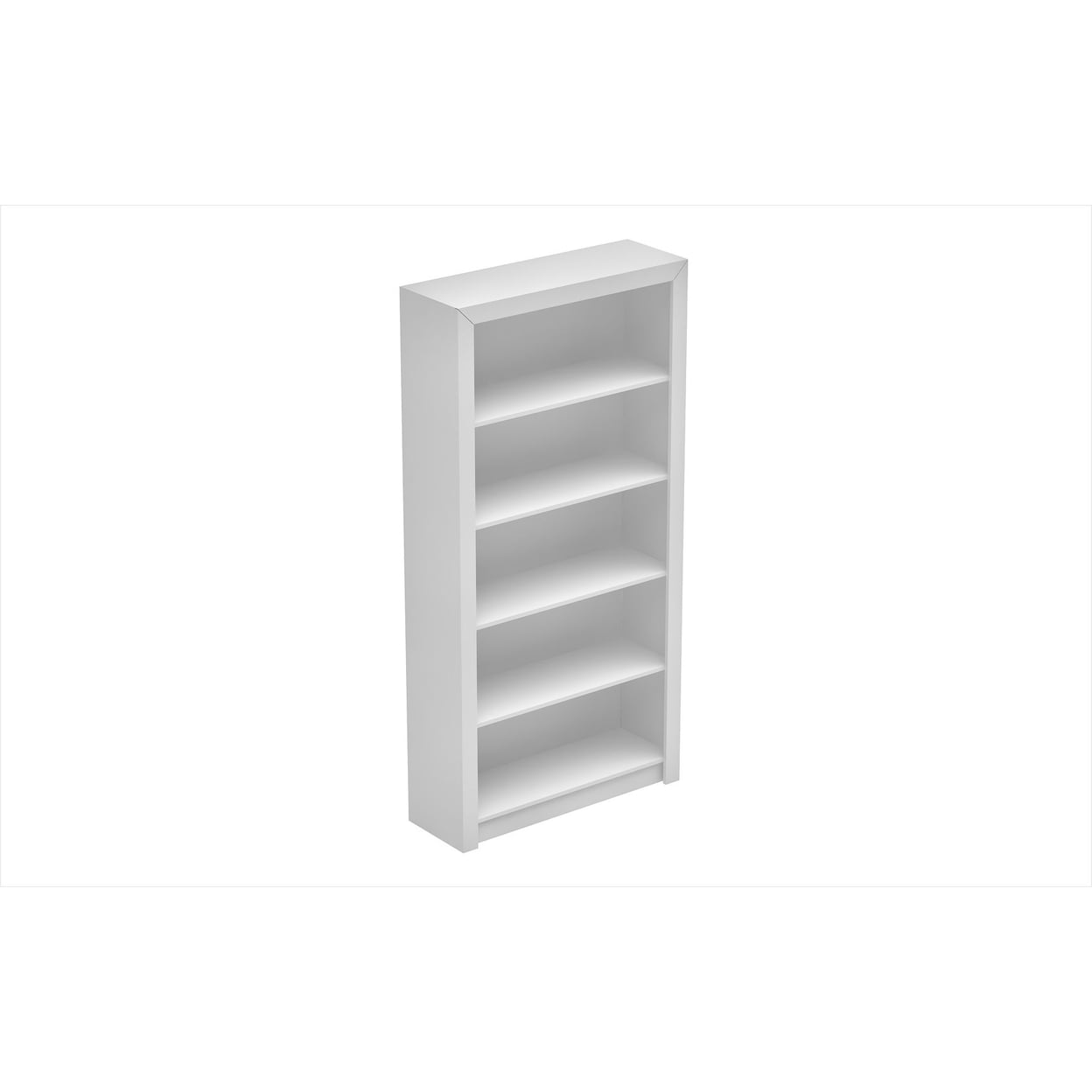 Olinda White Composite 72" High Bookcase with 5 Shelves
