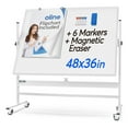 Oline Portable Large Whiteboard with Stand, Adjustable Rolling