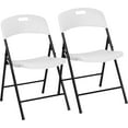 thumbnail image 1 of Oline Folding Chair, Indoor Outdoor Plastic Commercial Stackable Foldable Guest Chairs for Events Office Wedding Party Picnic Kitchen Dining, 350lb Capacity (White, 2 Pack), 1 of 7