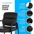thumbnail image 2 of Oline Leather Guest Chair With Padded Arms, Reception Meeting Conference Waiting Room Lobby Home Desk Big And Tall Executive Office Chair, Black (1 Pack 2 of 10
