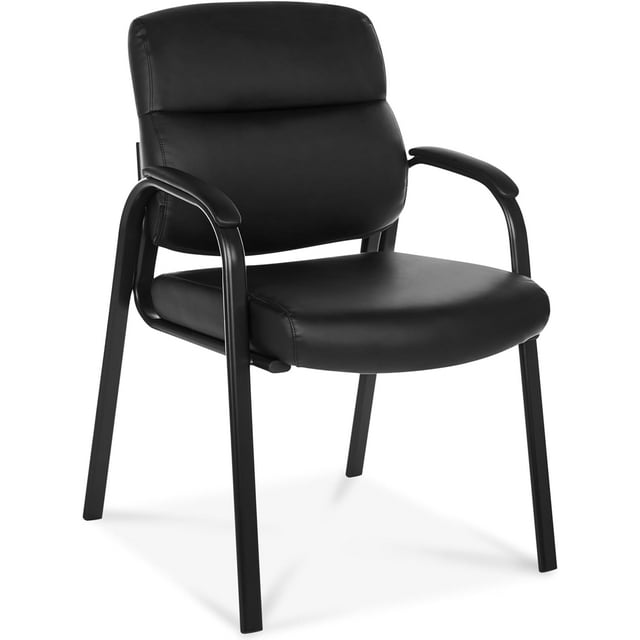Oline Leather Guest Chair with Padded Arms, Reception Meeting