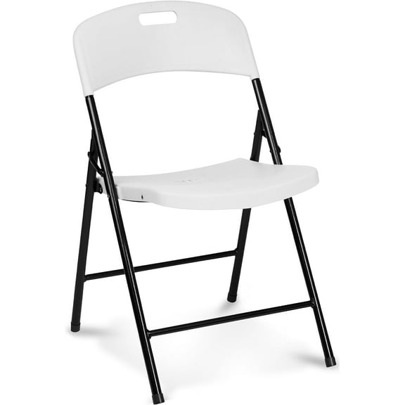 Oline Plastic Indoor/Outdoor Party Dining Folding Chair, White