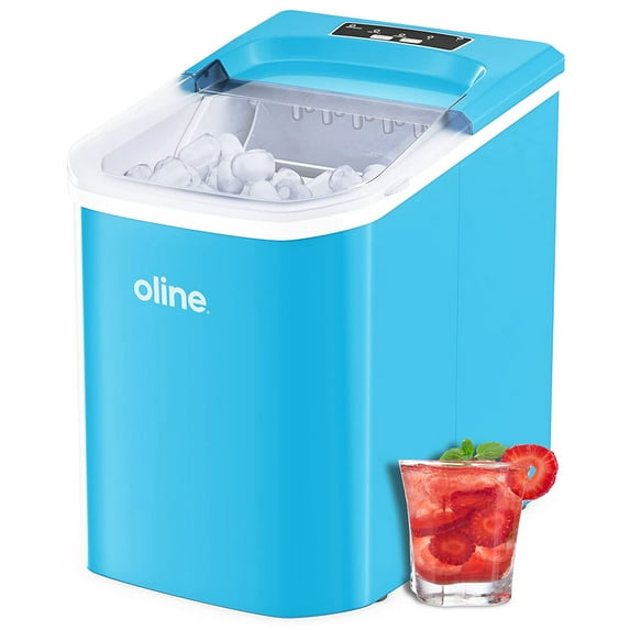 Oline Portable Self Cleaning Countertop Ice Maker Machine, Aqua