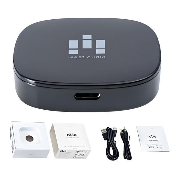 Olio AirPlay 2 Wireless Audio Receiver Adapter WiFi & Bluetooth Music Streamer Multiroom AudioBlack