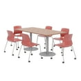 thumbnail image 1 of Olio Designs 3' W x 6' D Dining Set, River Cherry Table, Coral Chairs, 1 of 3