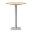 thumbnail image 1 of Olio Designs 30" Round Wood Top Bar Table in Maple and Silver, 1 of 1