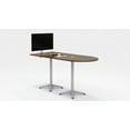 thumbnail image 1 of Olio Designs 36" x 84" Horseshoe Bar Height Work Table in Teak and Silver, 1 of 1