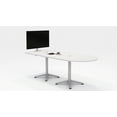thumbnail image 1 of Olio Designs 36" x 84" Wood Top Horseshoe Work Table in White and Silver, 1 of 1